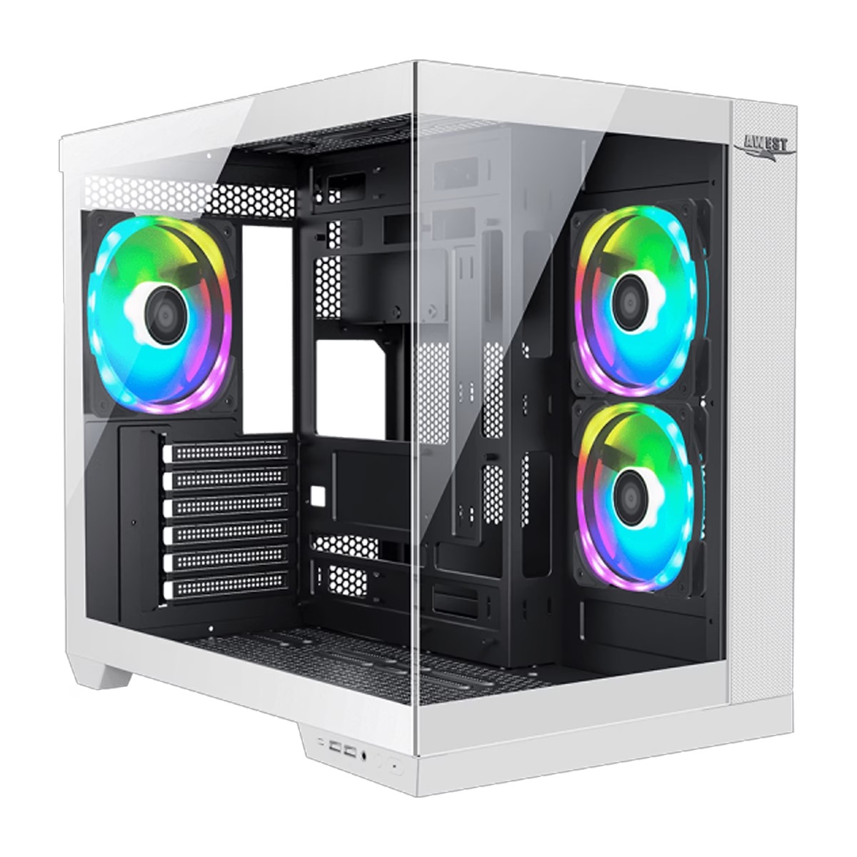 RC-CASE-26084990-26084991 کیس کامپیوتر گیمینگ اوست مدل GT-AQ12-B&W | مشکی سفید - Image 1