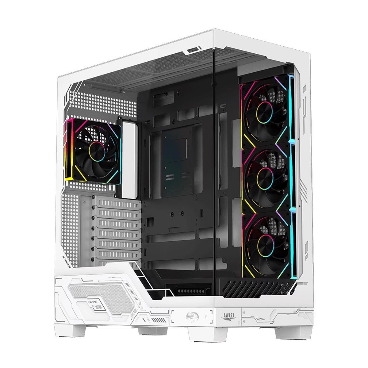 RC-CASE-26222827-26222828 کیس کامپیوتر گیمینگ اوست مدل AQ-8 BW | سفید - Image 1