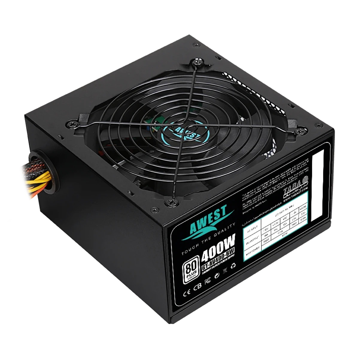 RC-POWER-194585-194586 پاور کامپیوتر اوست مدل AV400-BW | مشکی - Image 1