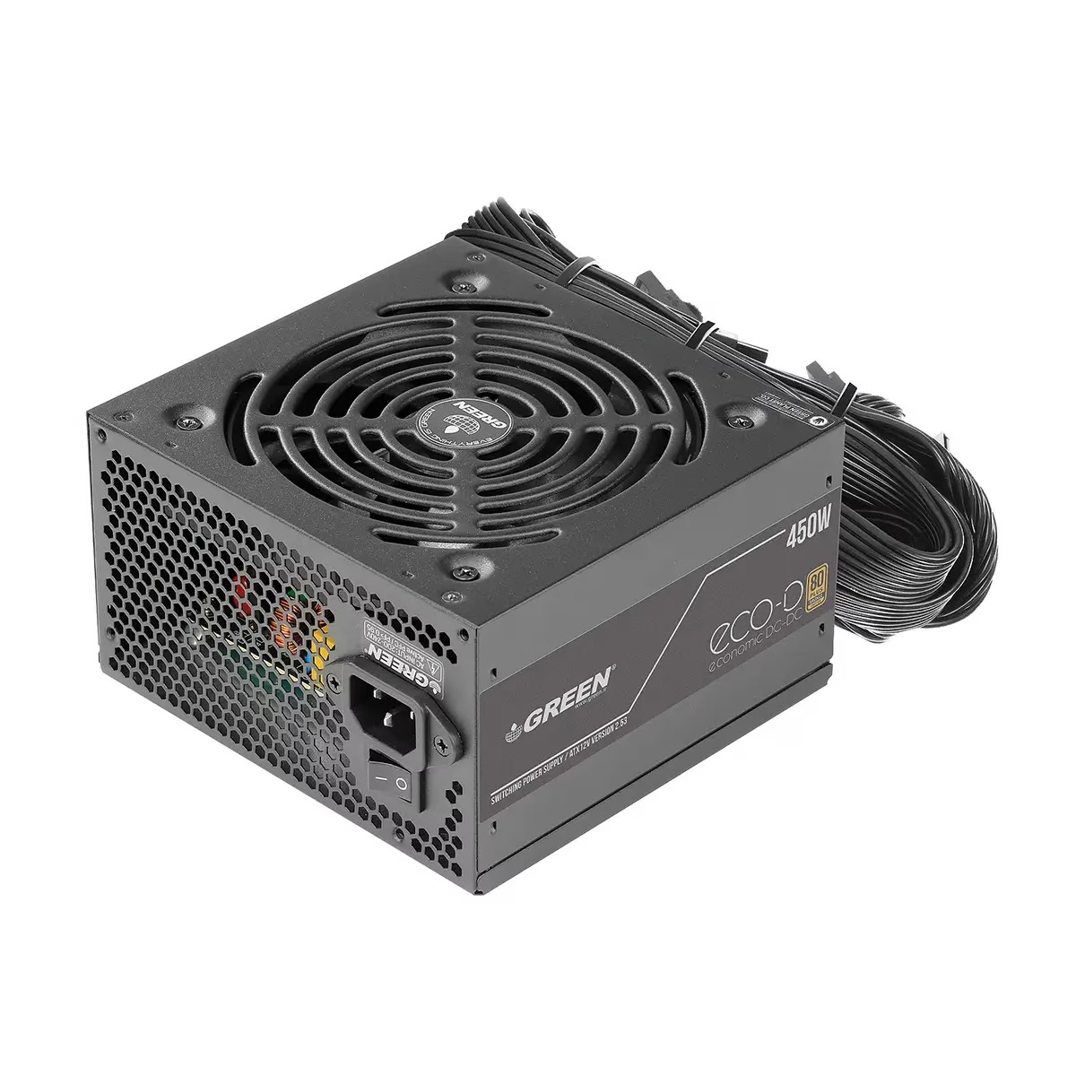 RC-POWER-26258485-26258486 پاور کامپیوتر گرین مدل GP450A-ECO D | مشکی - Image 1